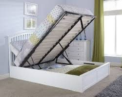 Thumbnail: King size  - Madrid Solid Wood Storage Bedstead White