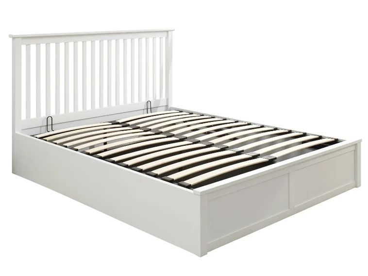 Thumbnail: SINGLE COMO WOODEN OTTOMAN BED FRAME - WHITE