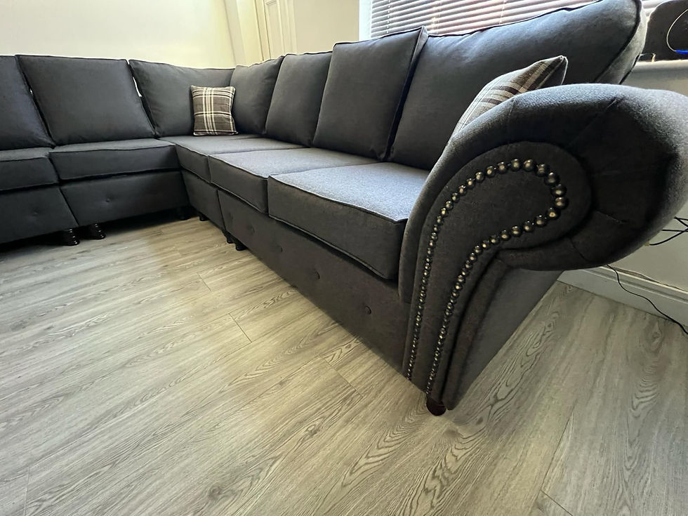 Thumbnail: 3 CORNER 3 OAKLAND SOFA IN GLENEGALES CHARCOAL FABRIC
