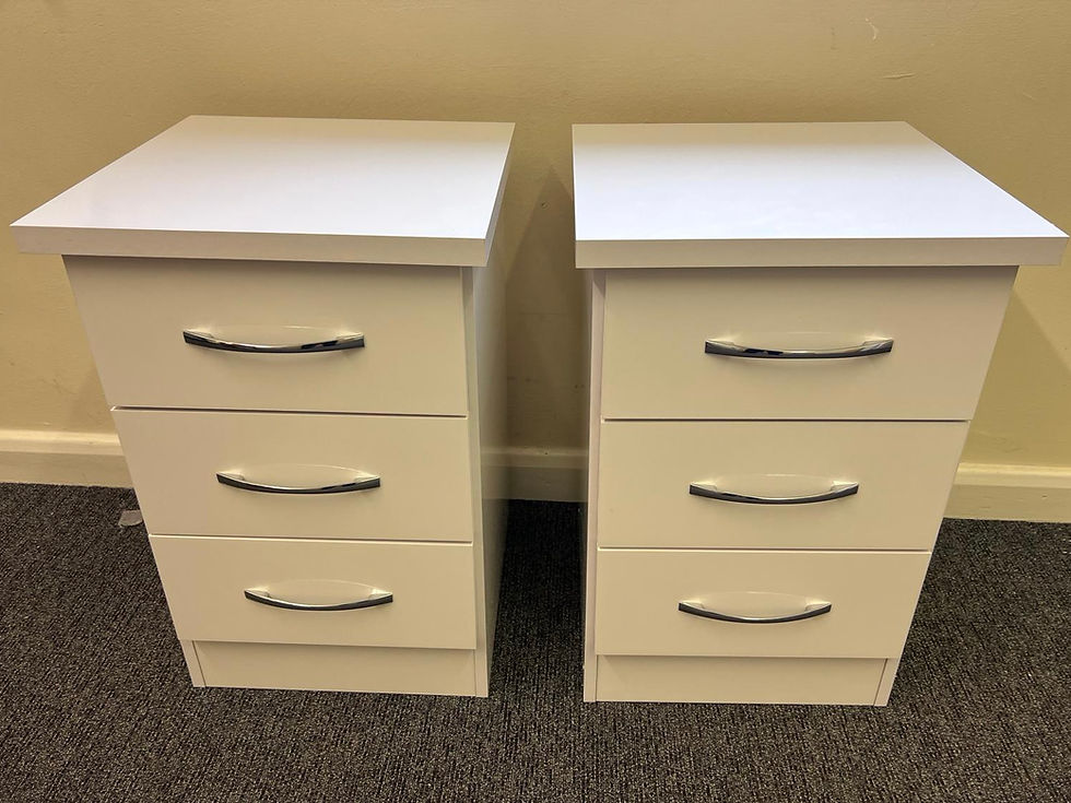 Thumbnail: NEVADA 4 DOOR 2 DRAWER MIRRORED WARDROBE BEDROOM SET IN WHITE GLOSS