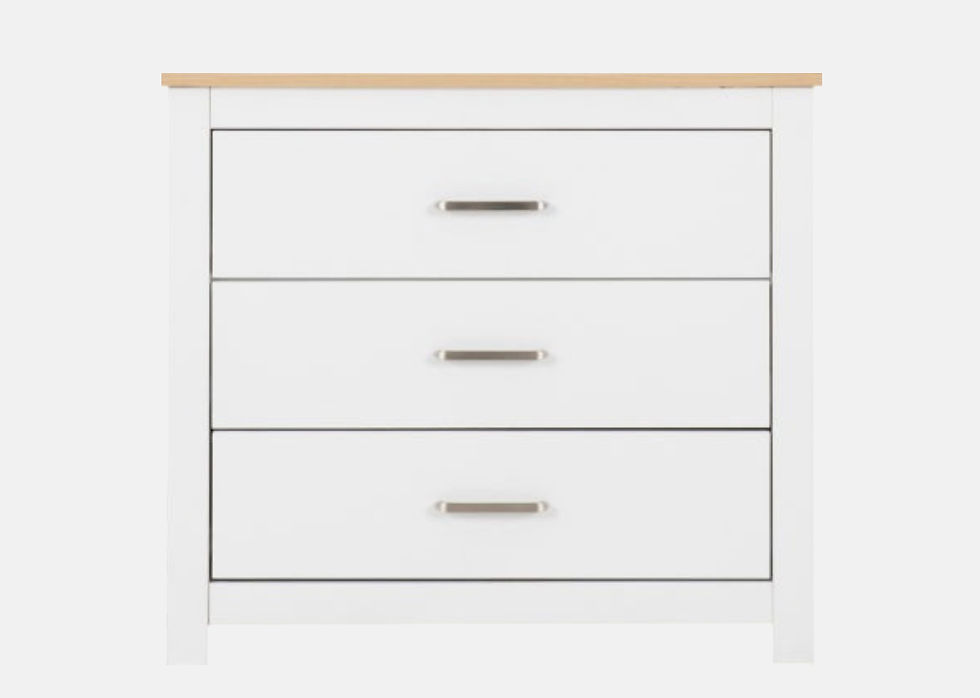 Thumbnail: Portland 3 Drawer Chest - White/Oak Effect