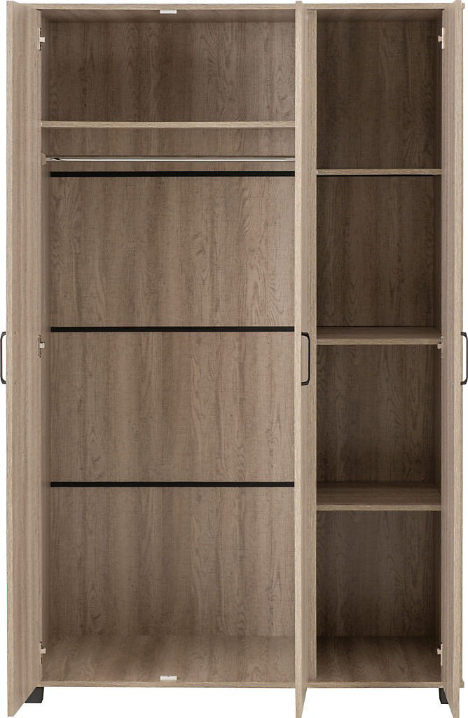 Thumbnail: OLIVER 3 DOOR WARDROBE - LIGHT OAK EFFECT