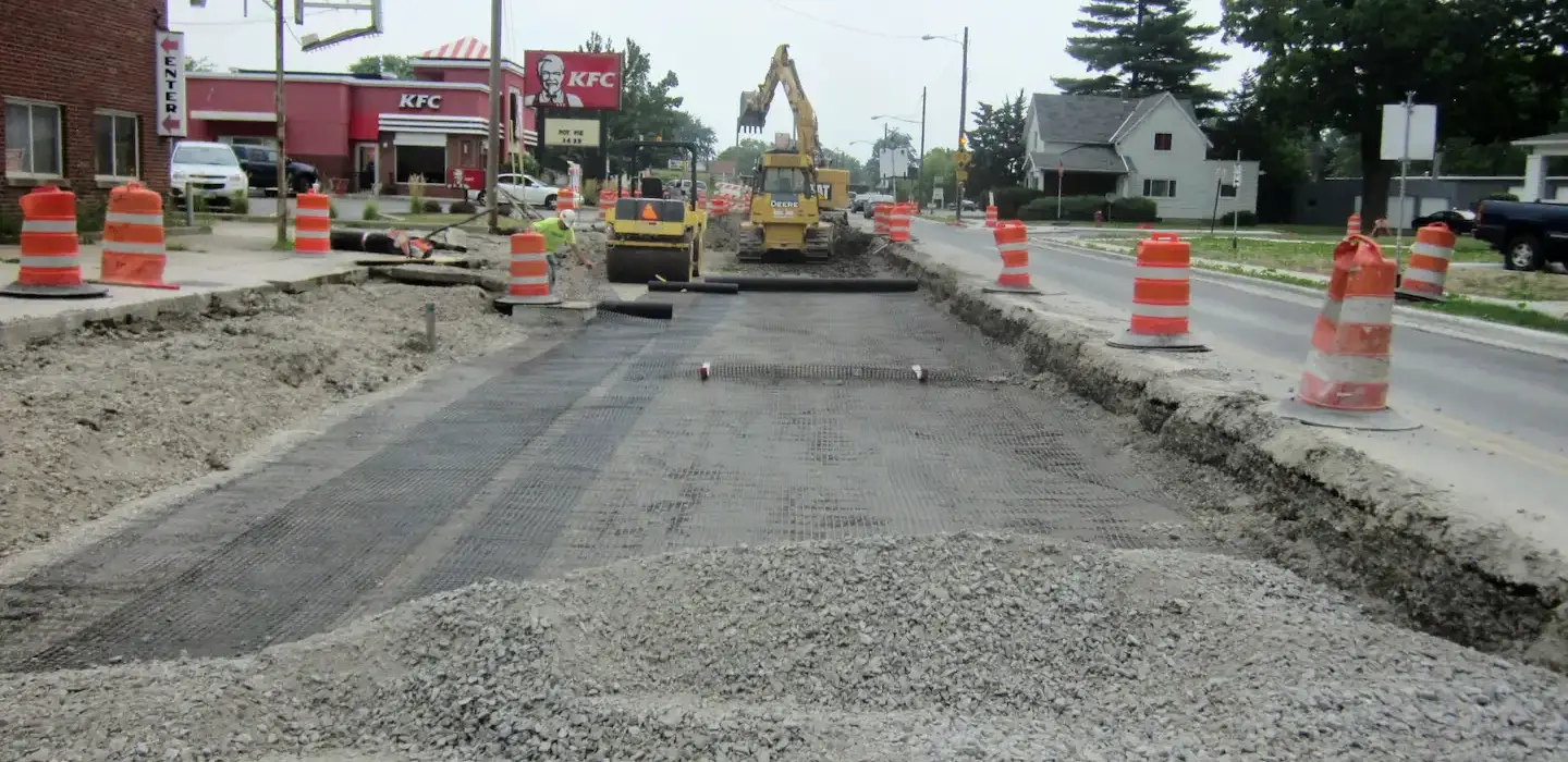 Road reconstruction in progress.