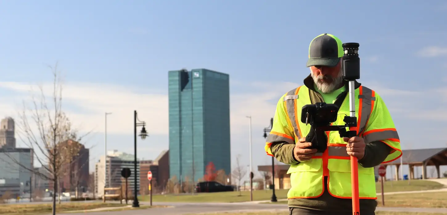 Surveyor in action.