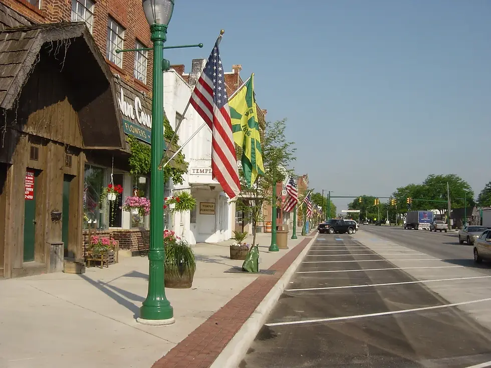 Downtown Streetscape with recently made improvements. 