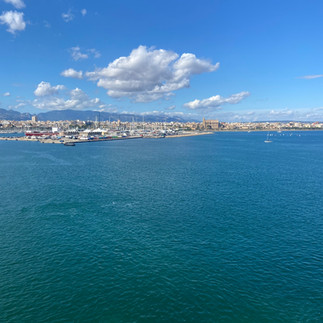 A view of the port of Palma from the balcony of the ship