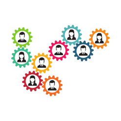 illustrated colorful gears with face profiles .png