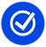 blue circle white checkmark