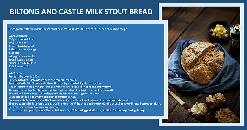 biltong and castle milk stout bread