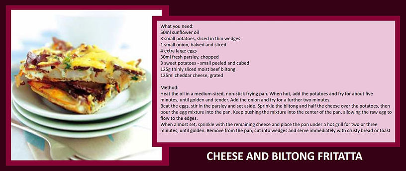 cheese and biltong fritatta