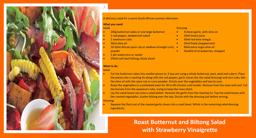 Roast butternut and biltong salad