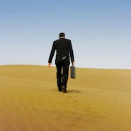 Businessman in a desert