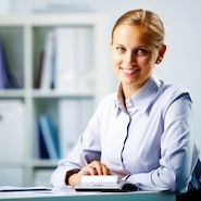 Business woman smiling