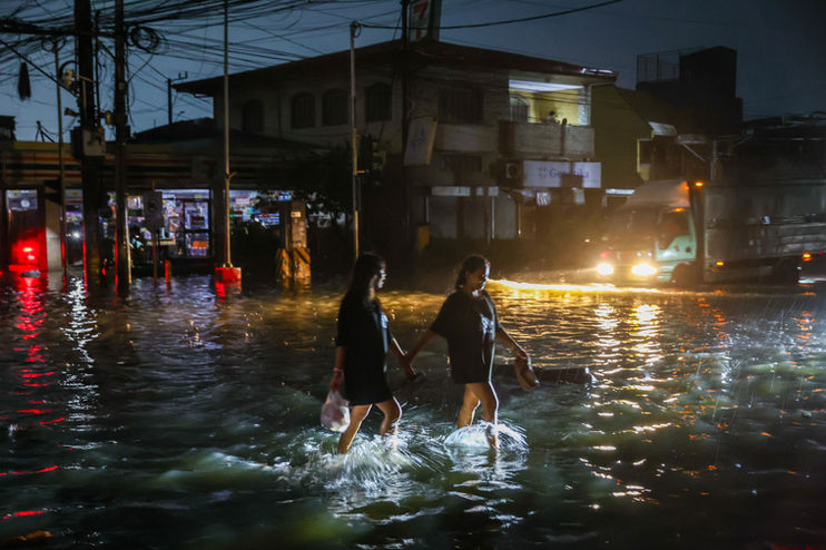 Flooding caused by typhoon in Philippines