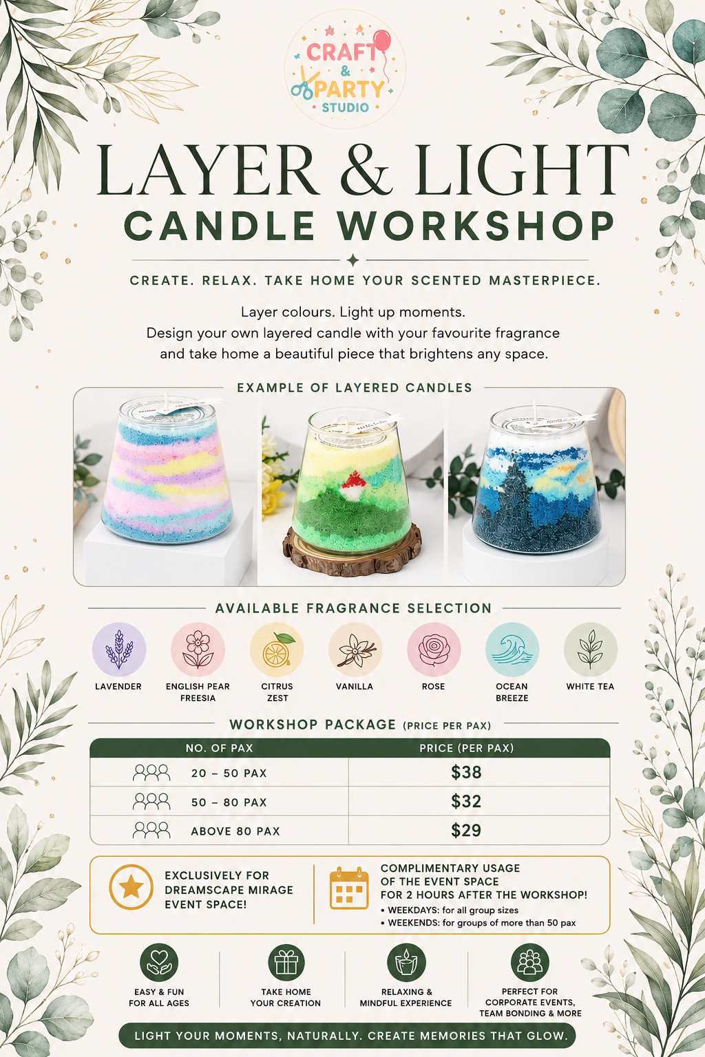Layer & Light Candle Art Workshop Experience