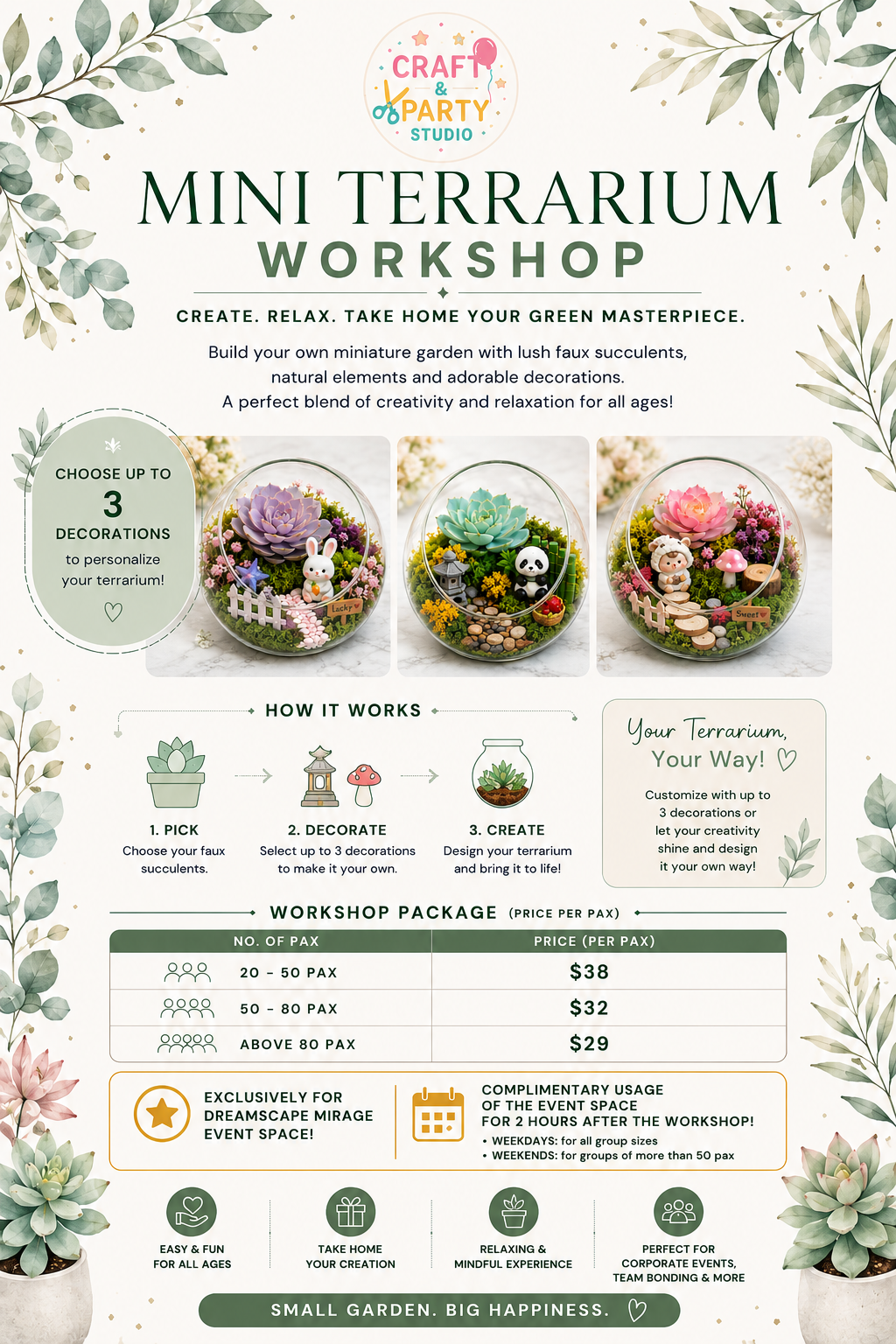Mini Terrarium Workshop Experience