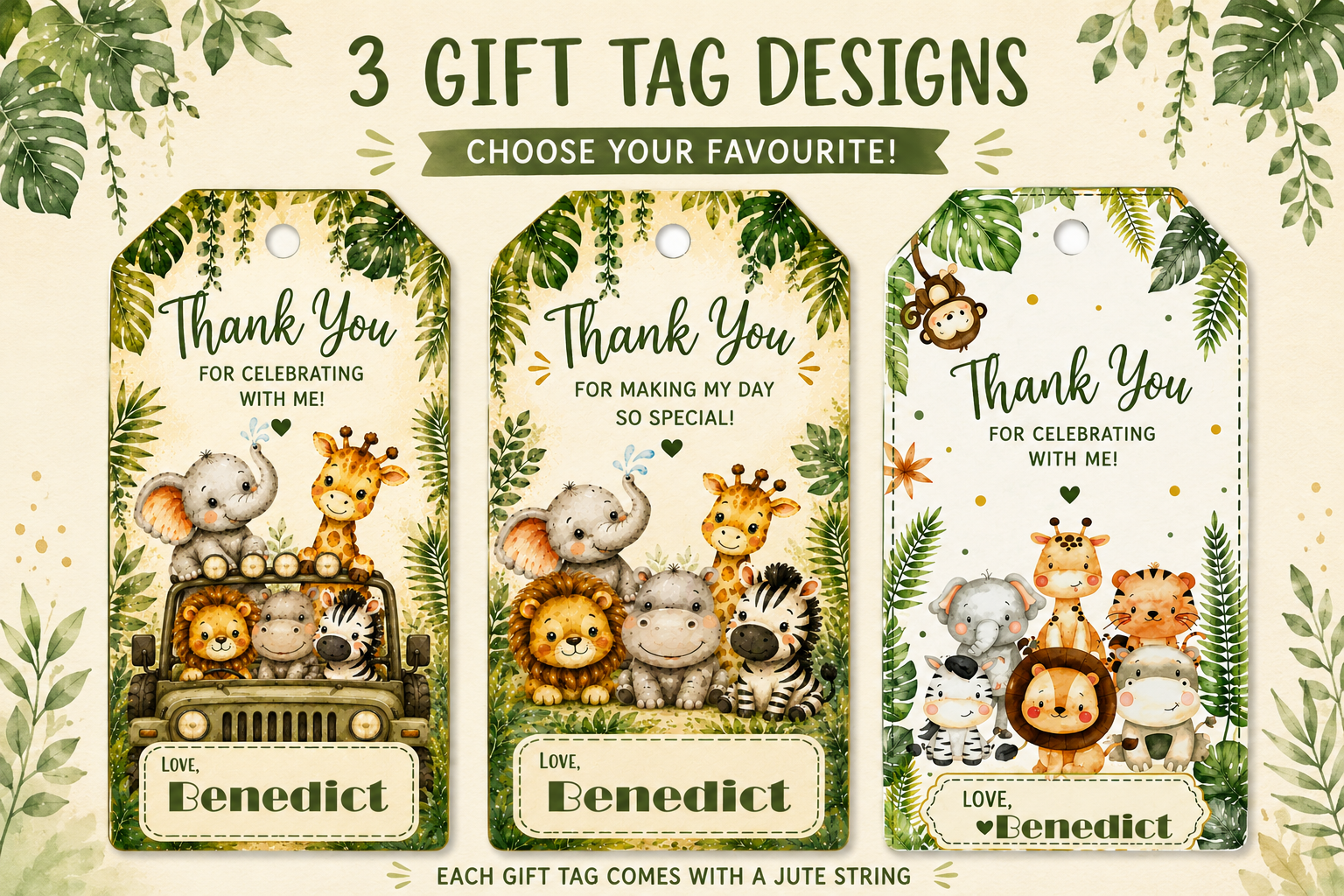 Safari Theme Gift Tags