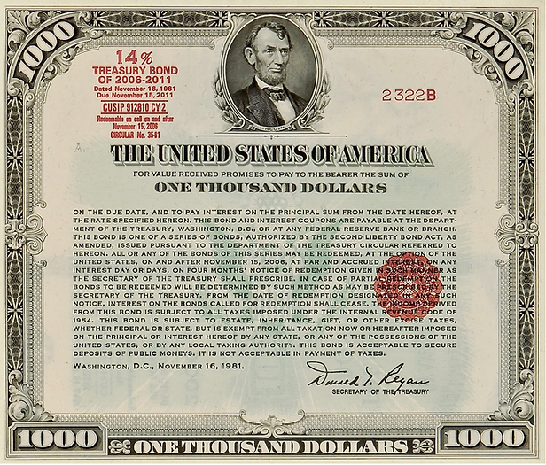 1981 $1000 14% Treasury Bond