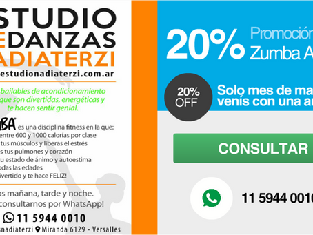 Promo 20% descuento en ZUMBA