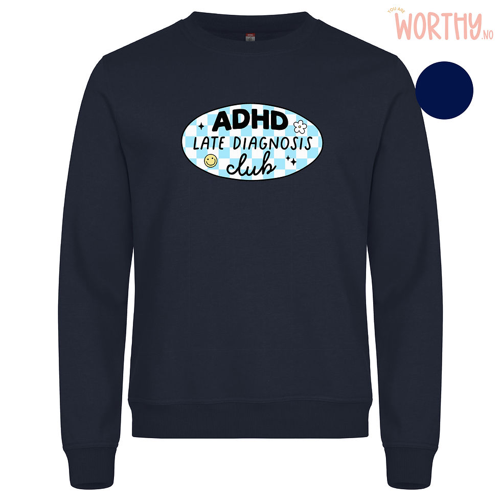 Miniatyrbilde: ADHD late diagnosis club | Unisex Genser