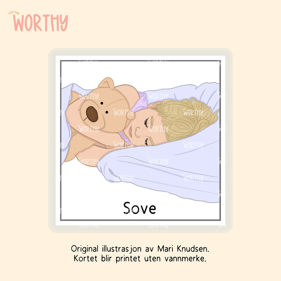 Miniatyrbilde: Sove jente - Bildekort