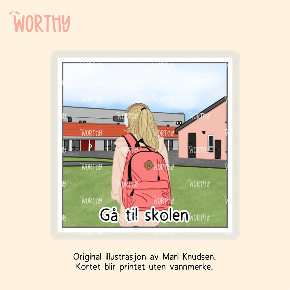 Miniatyrbilde: Gå til skolen jente - Bildekort