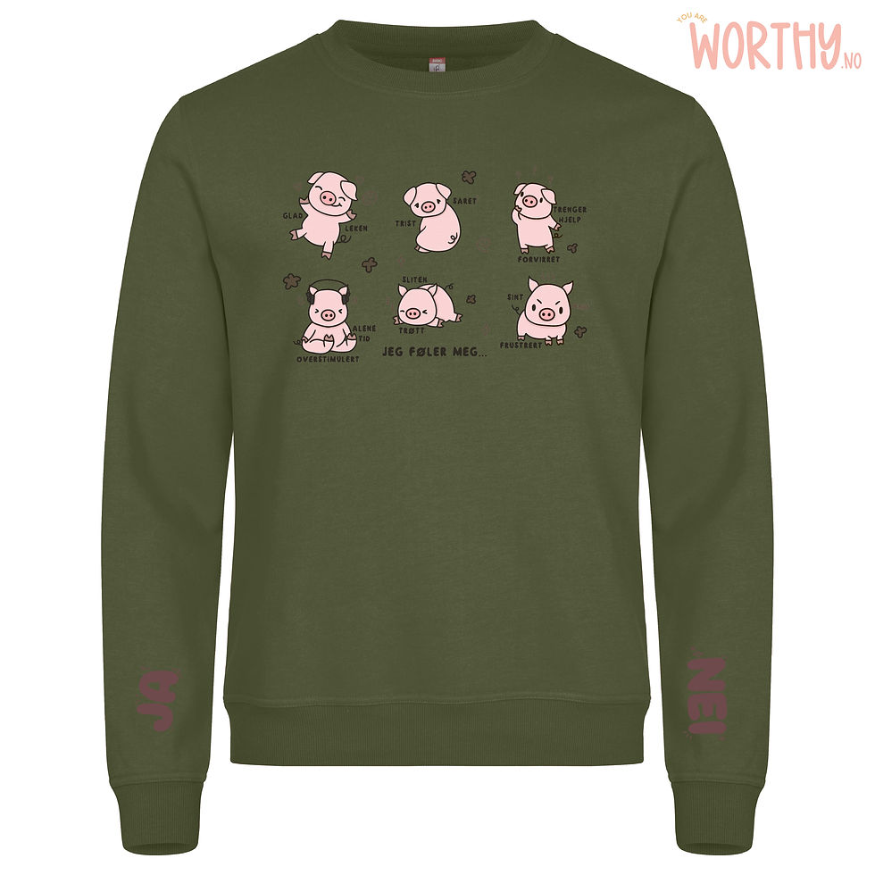 Miniatyrbilde: Piggy emotions brun tekst | UTGÅR | Unisex Genser