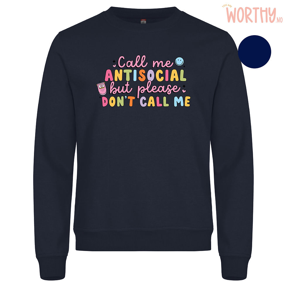 Miniatyrbilde: Call me antisocial | Unisex Genser