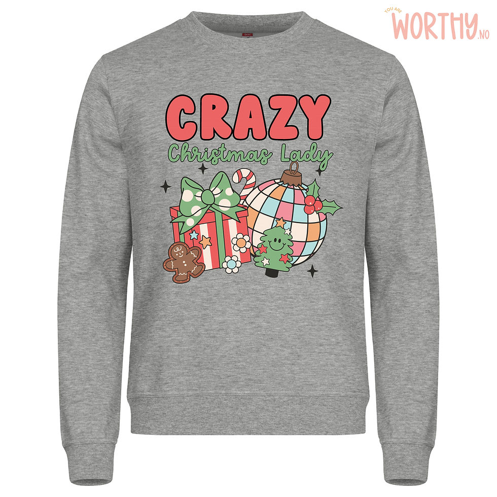 Miniatyrbilde: Crazy Christmas Lady | Unisex Genser