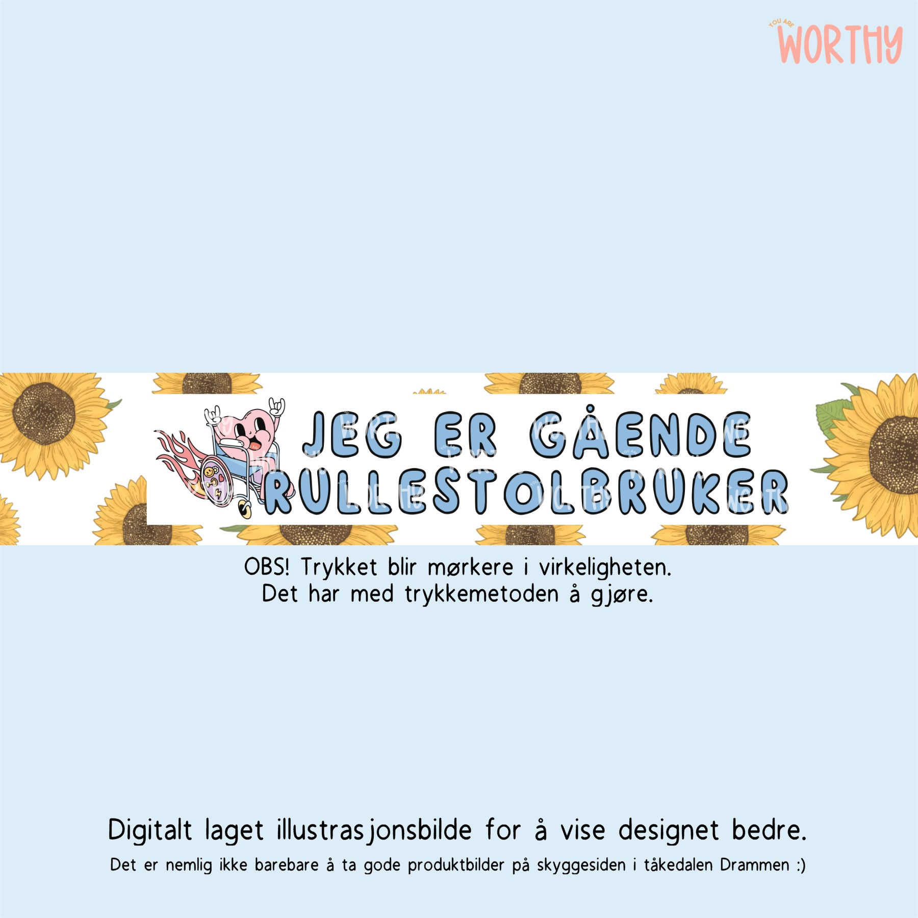 Solsikkearmbånd | Gående rullestolbruker