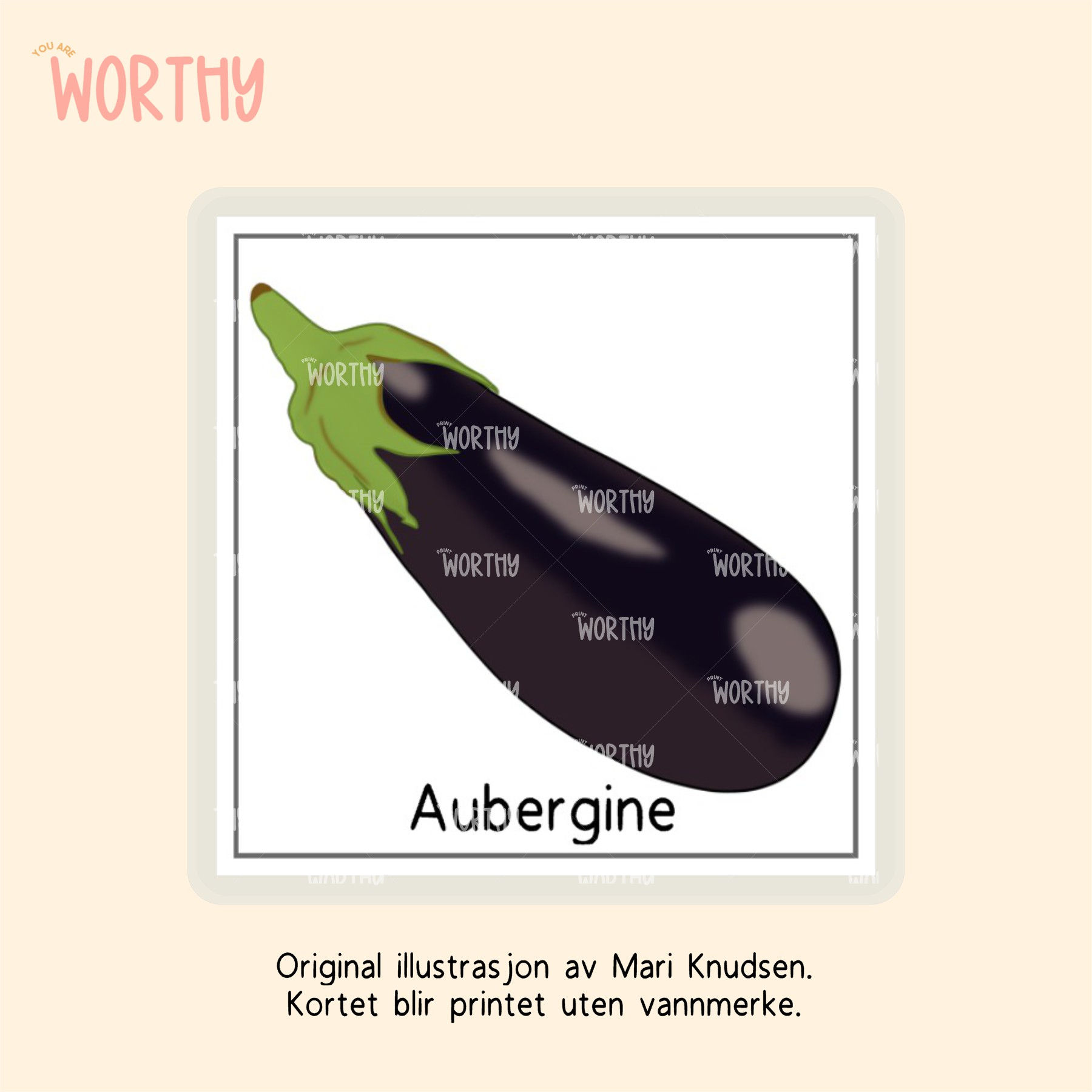 Aubergine - Bildekort