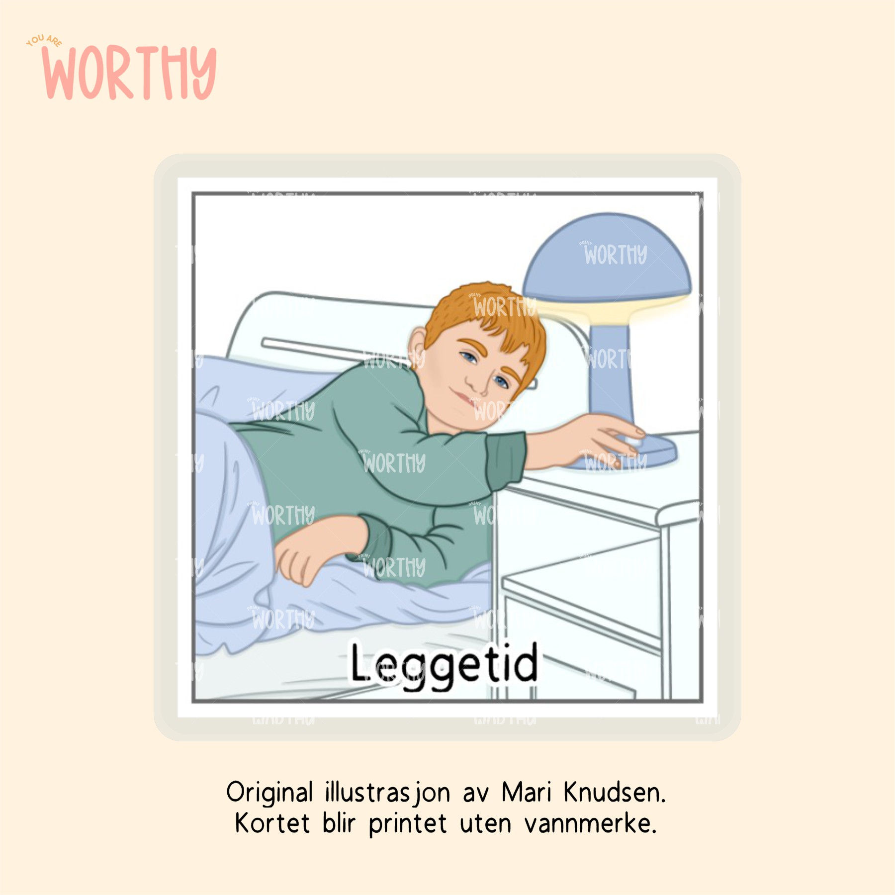 Leggetid gutt - Bildekort