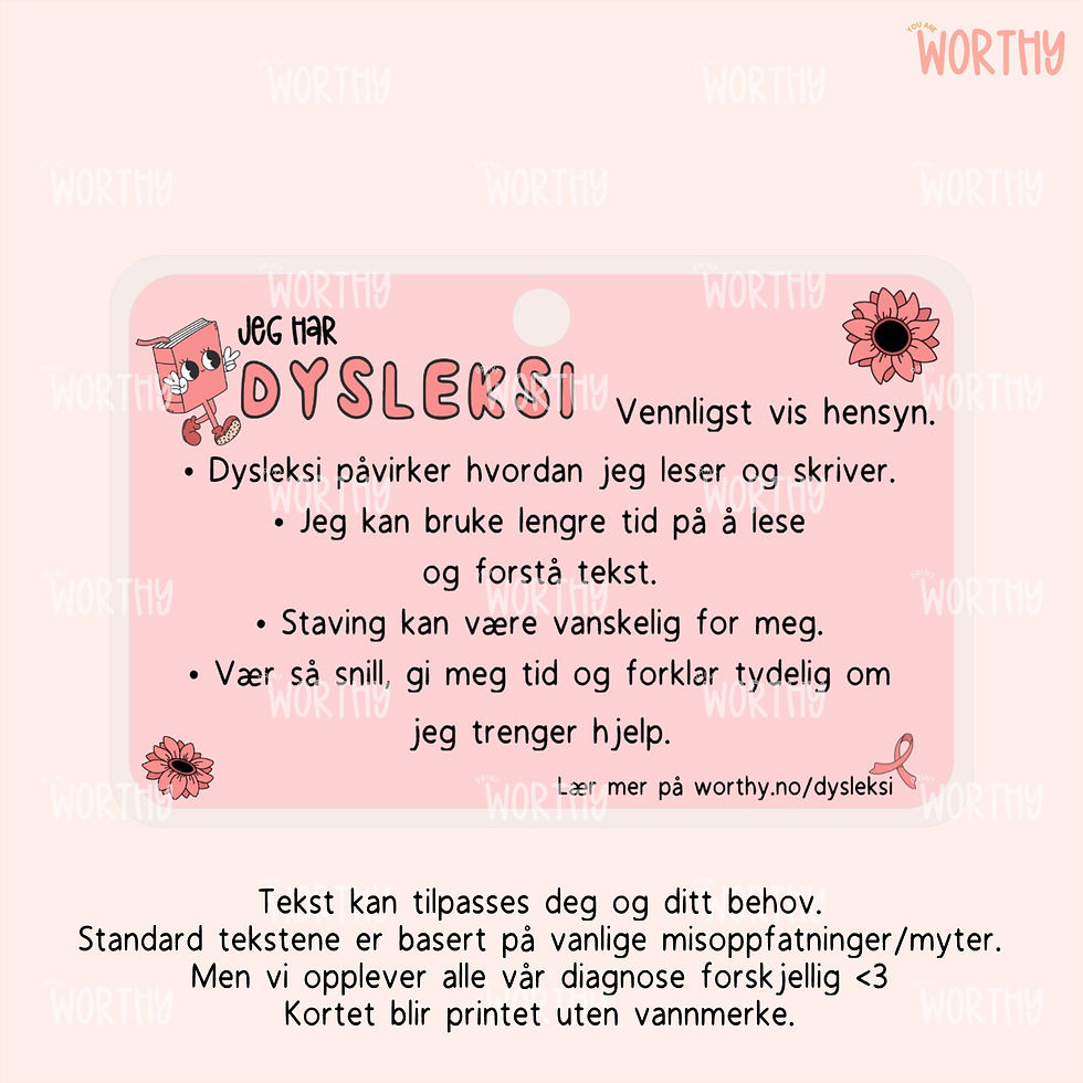 Miniatyrbilde: Jeg har dysleksi | Informasjonskort liggende