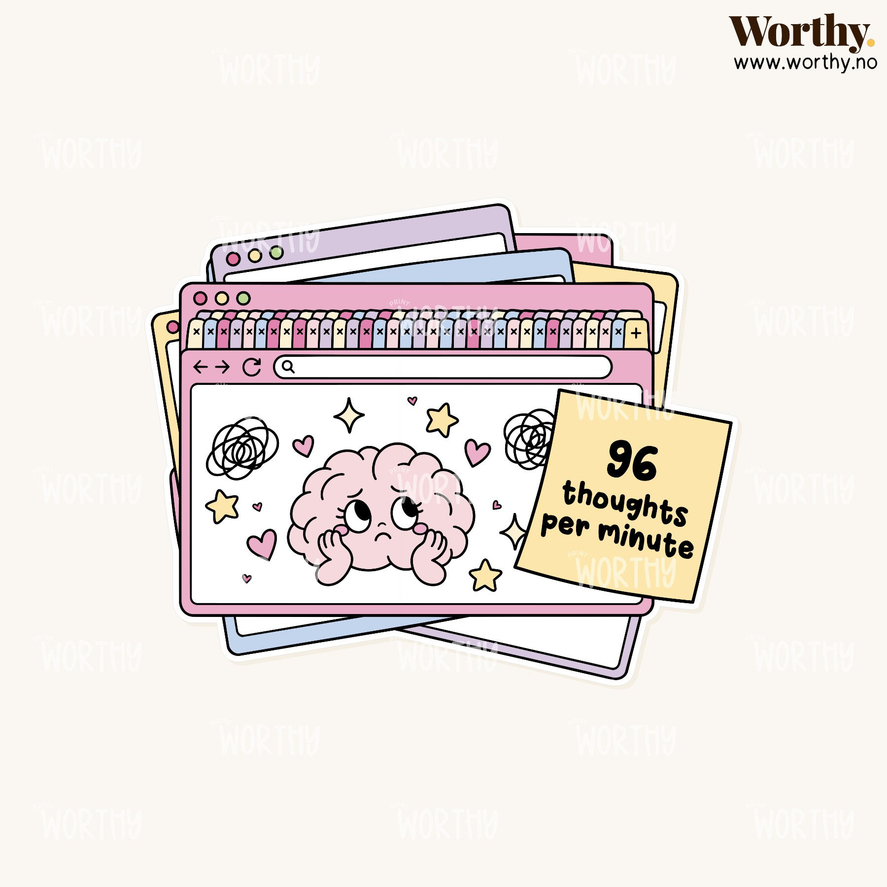 96 thoughts per minute | Klistremerke