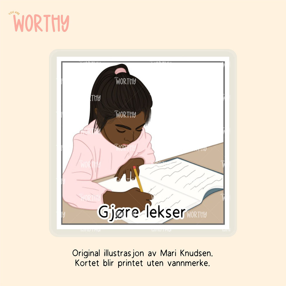 Miniatyrbilde: Gjøre lekser jente - Bildekort