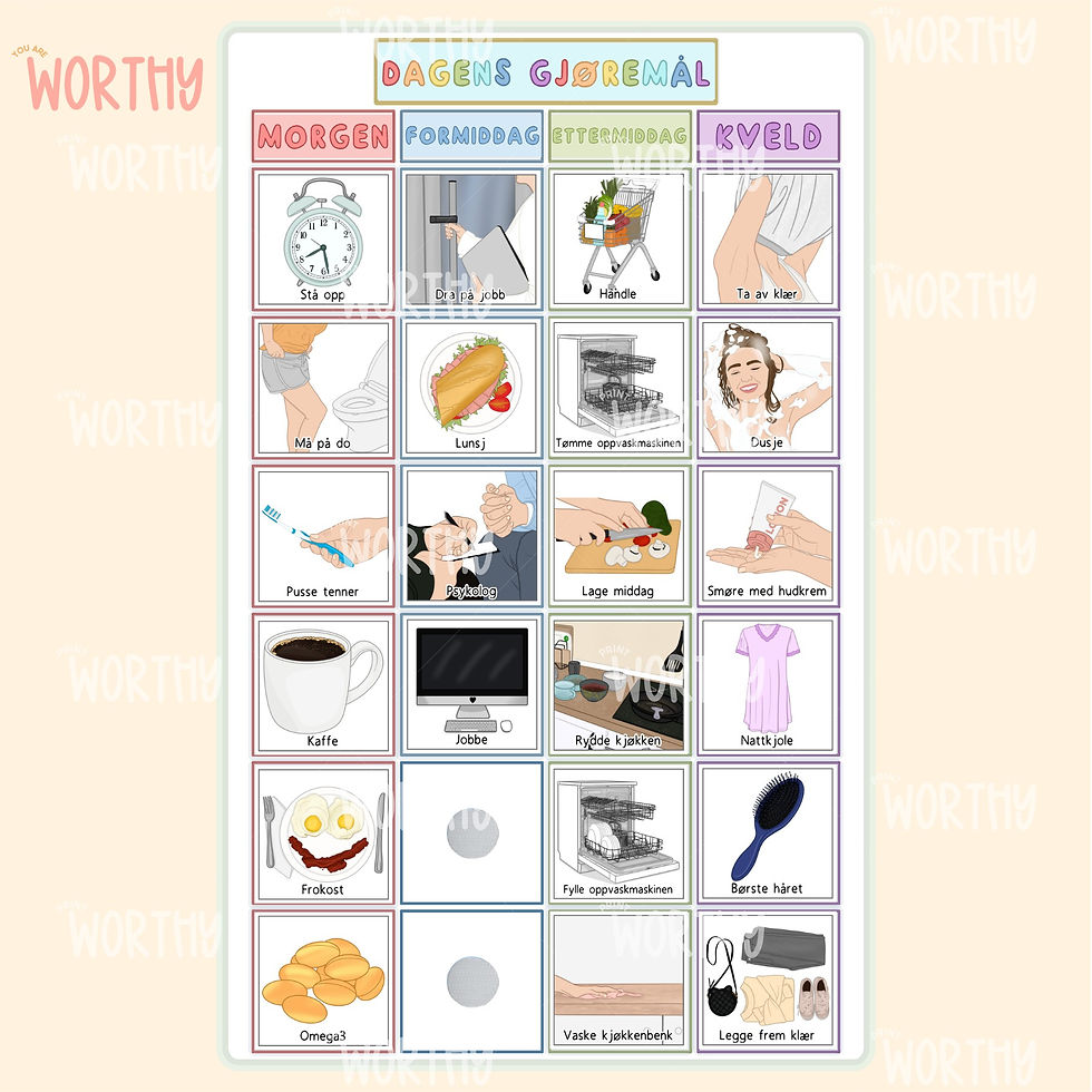 Våre gjøremål | Støttebrett