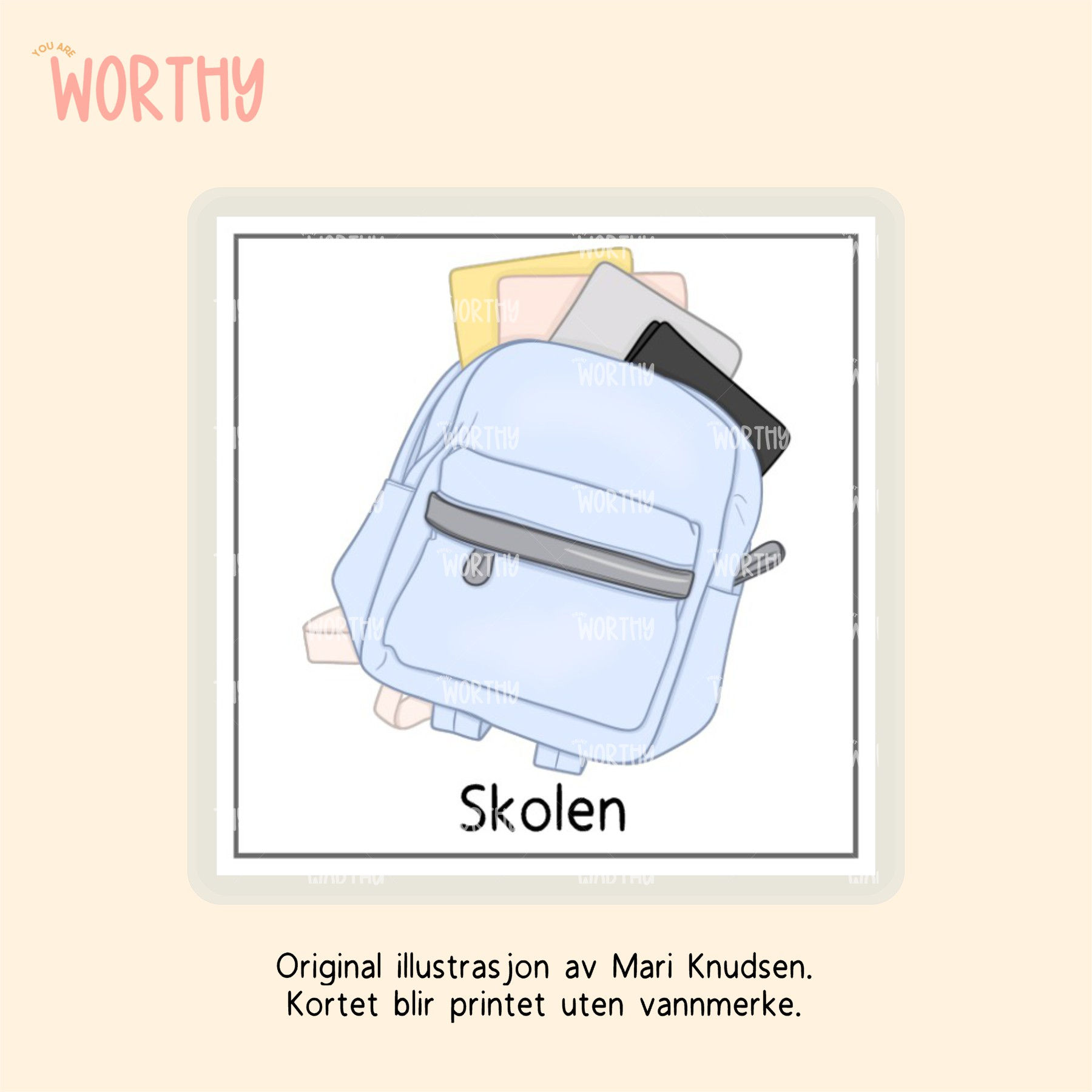 Skolesekk - Bildekort