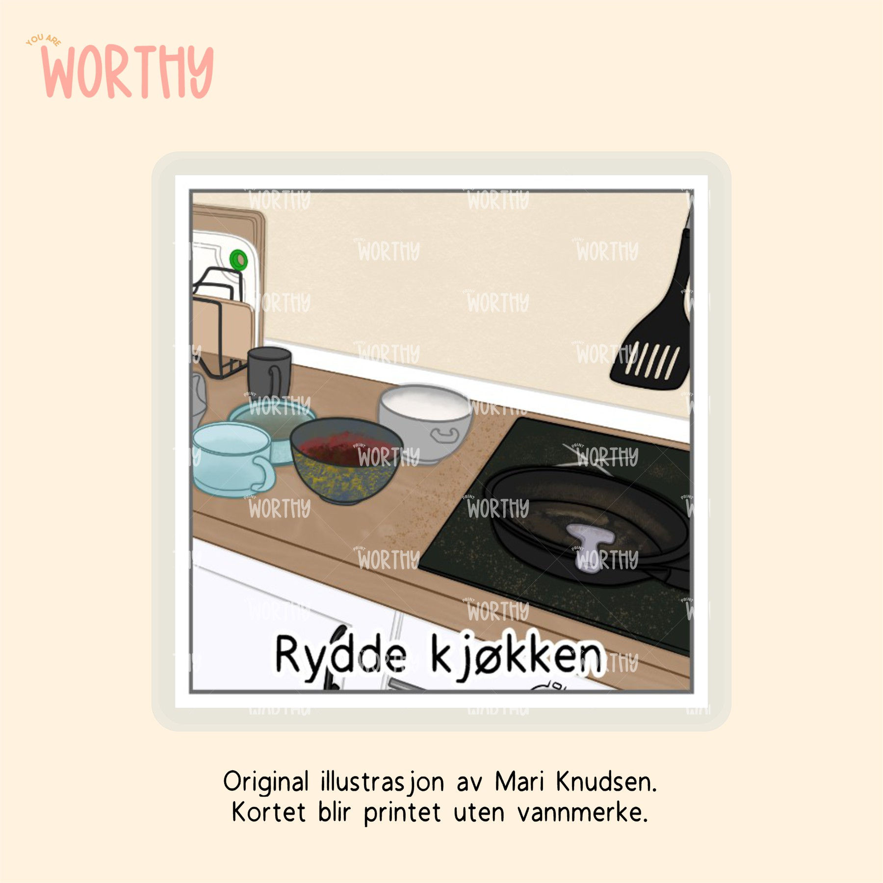 Rydde kjøkken - Bildekort