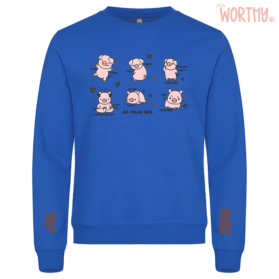 Miniatyrbilde: Piggy emotions brun tekst | UTGÅR | Unisex Genser