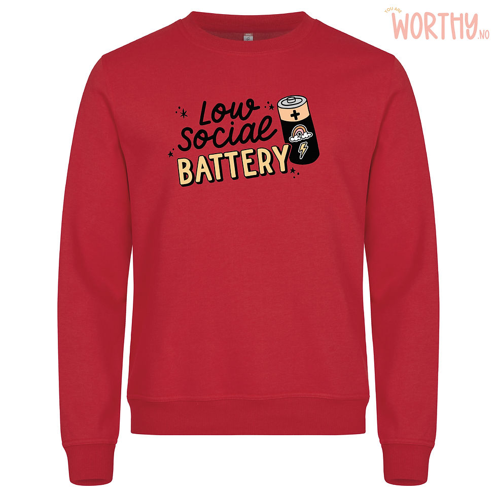 Miniatyrbilde: Low social battery | Unisex Genser