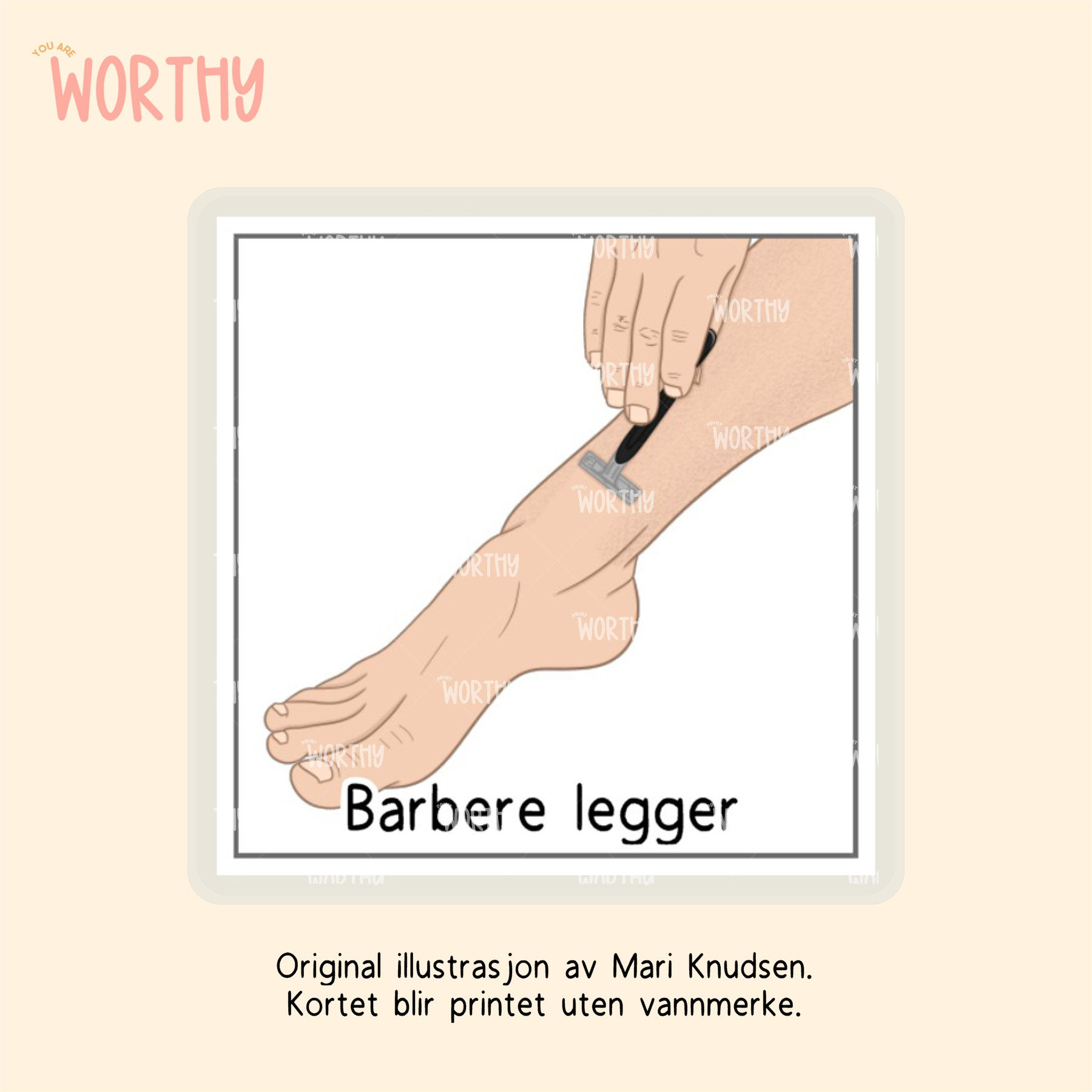 Barbere legger gutt - Bildekort