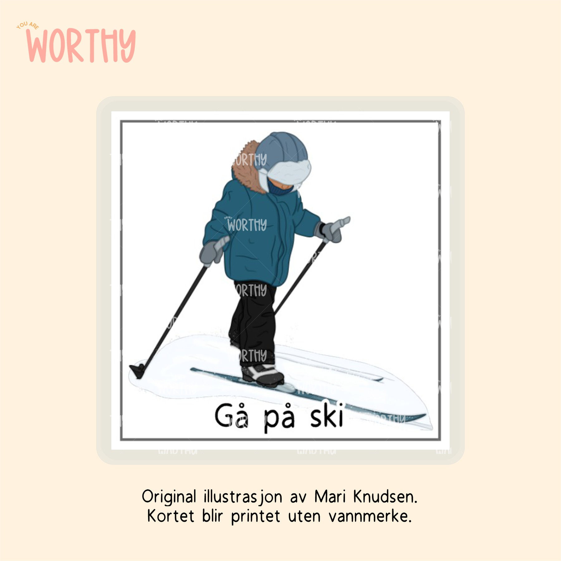 Gå på ski - Bildekort