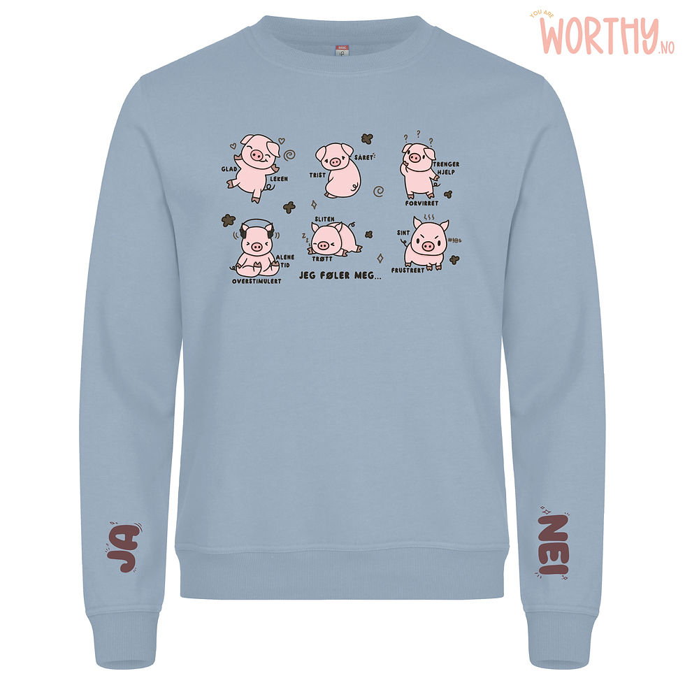 Miniatyrbilde: Piggy emotions brun tekst | UTGÅR | Unisex Genser