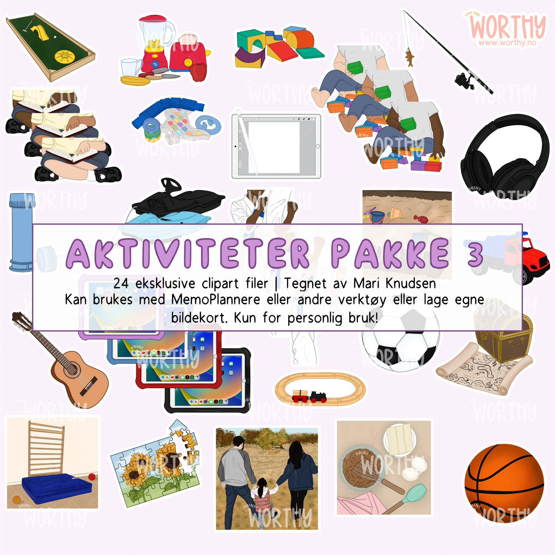 Aktiviteter Pakke 3 | Clipart | Digital fil