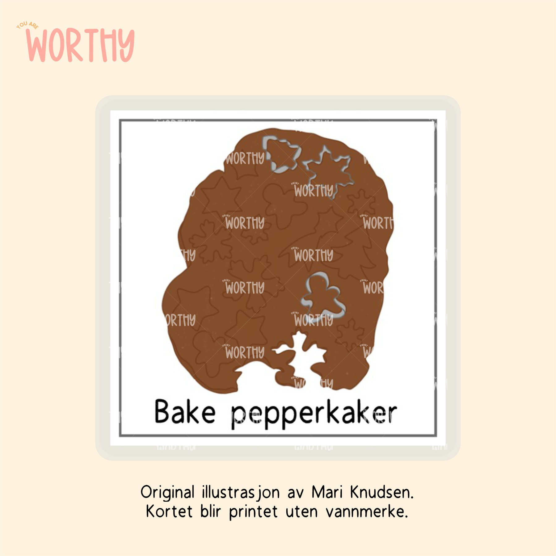 Bake pepperkaker - Bildekort