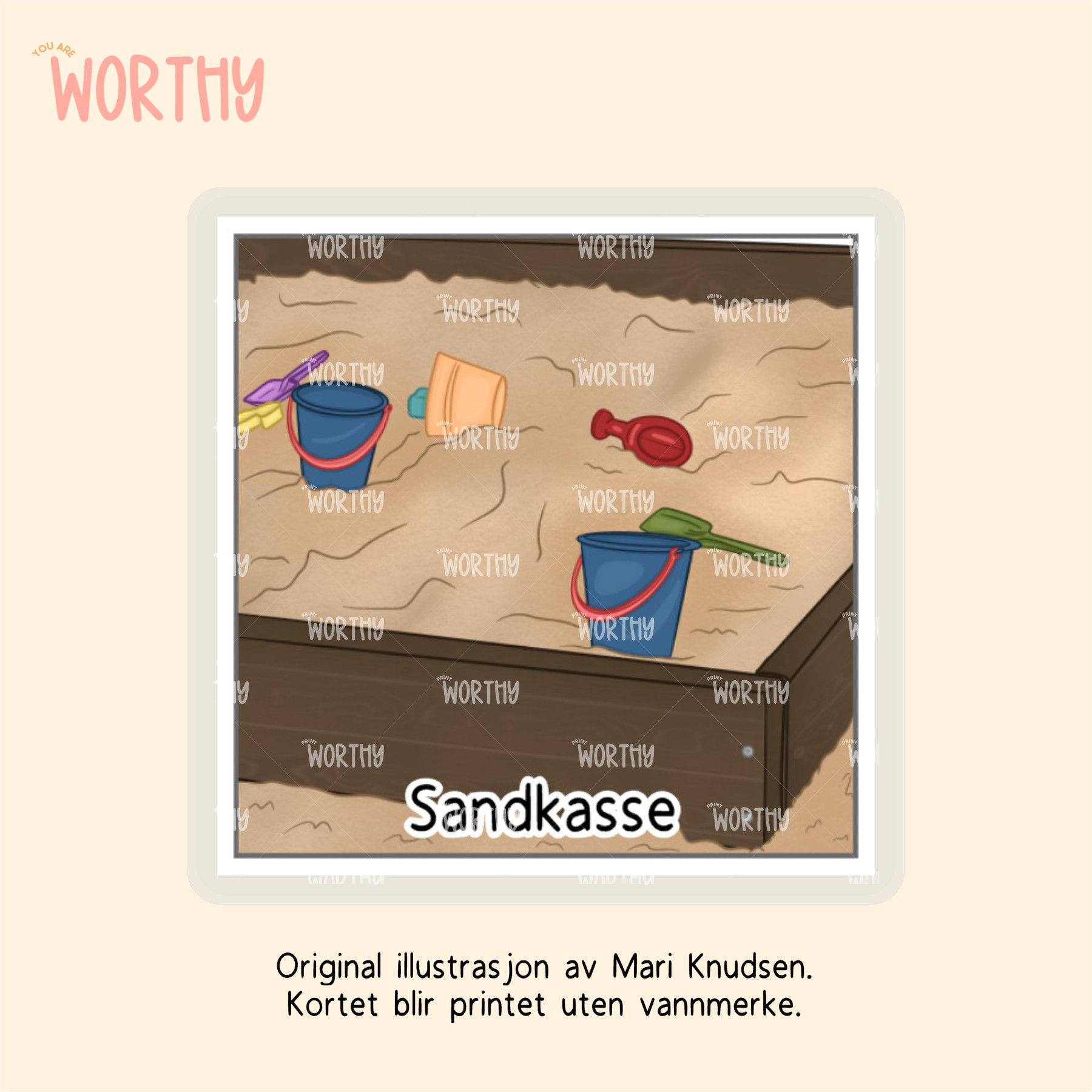 Sandkasse - Bildekort