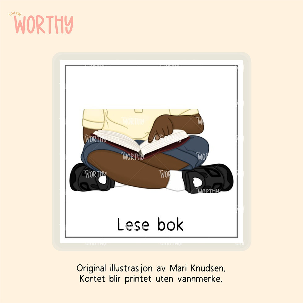 Miniatyrbilde: Lese bok - Bildekort