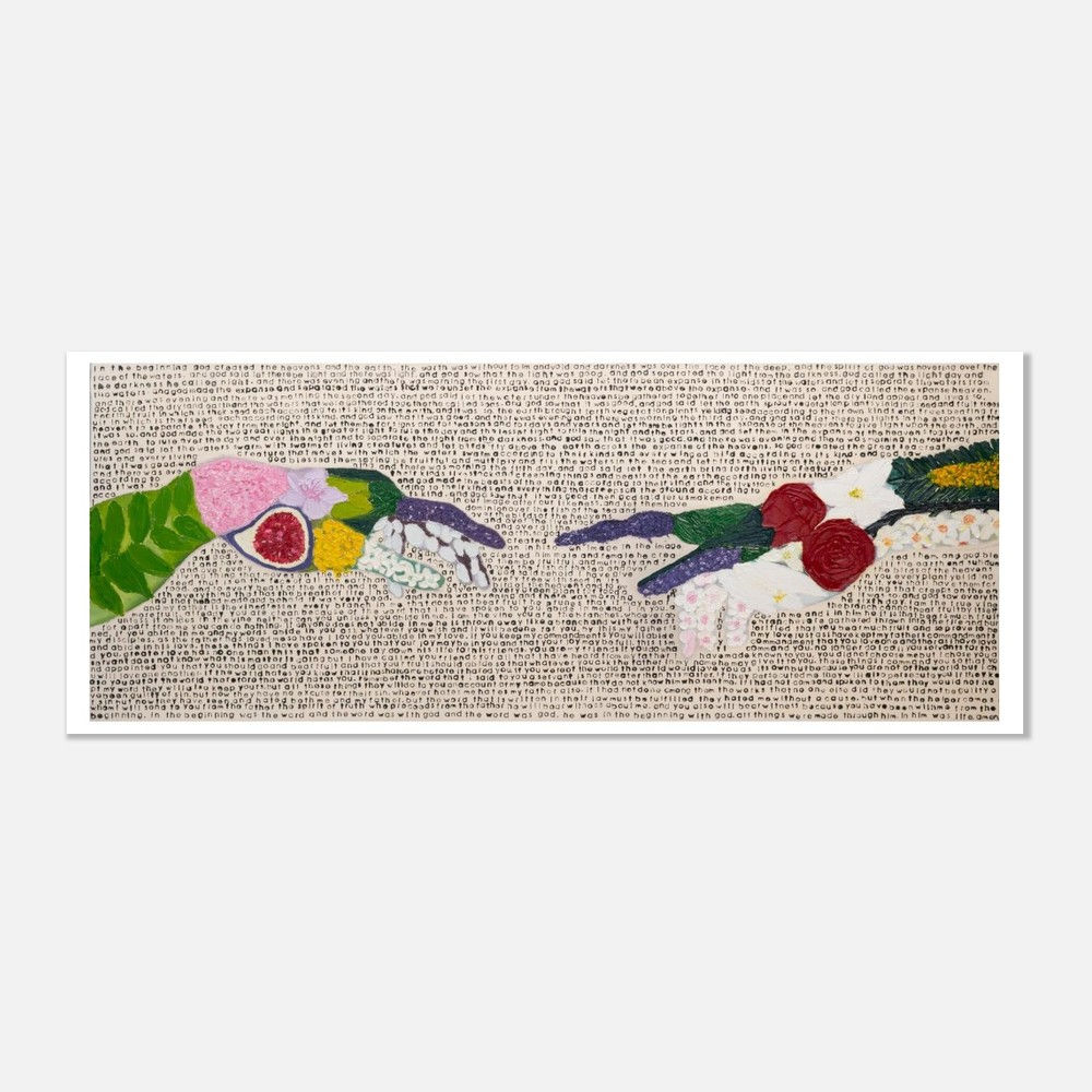 Floral Hands with Scripture Fine Art Poster - "Between two Gardens"