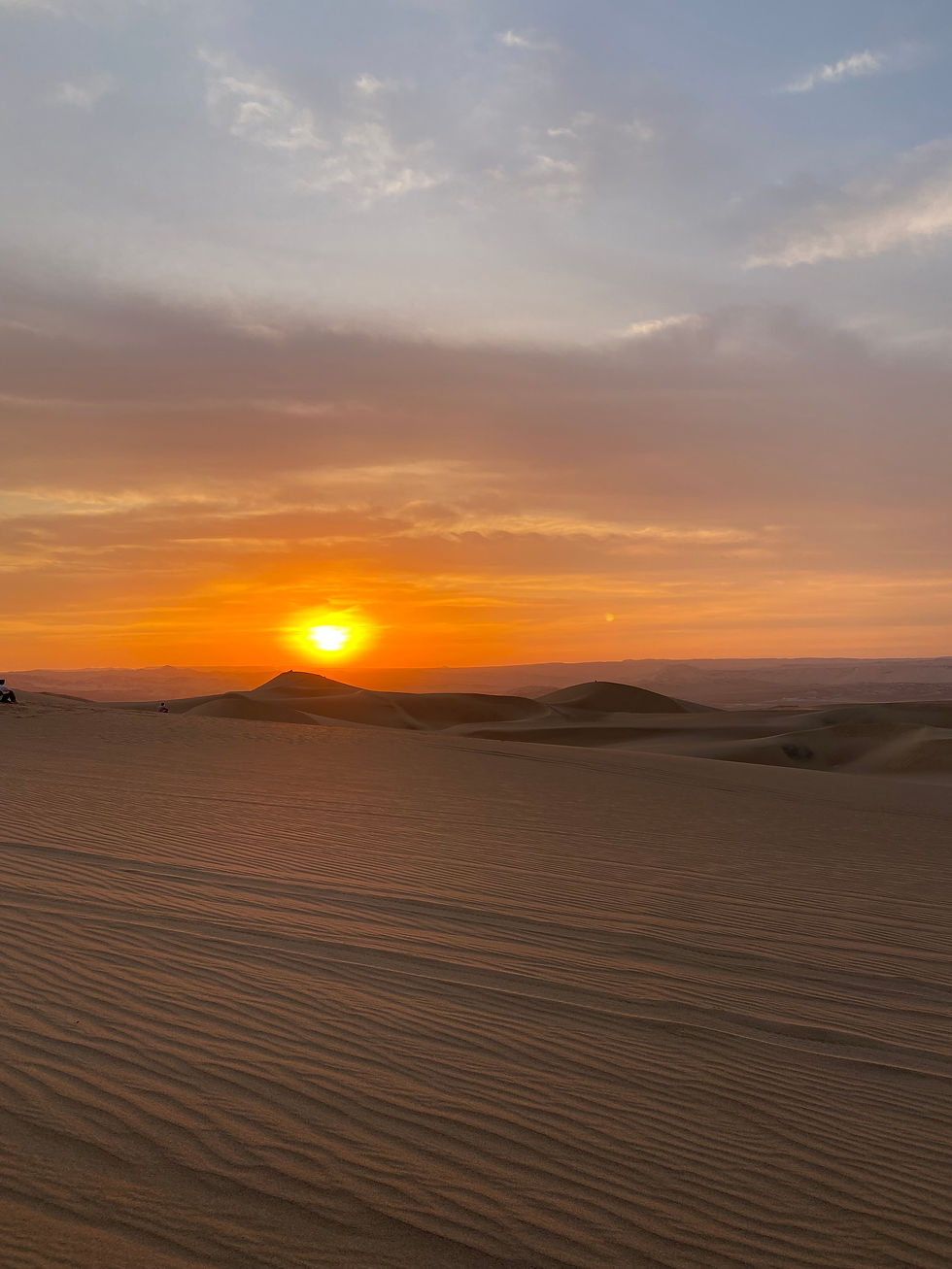 Sunset in the Peruvian desert