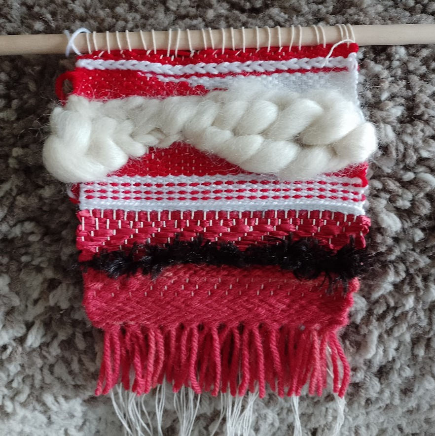 Small piece made on a frame loom